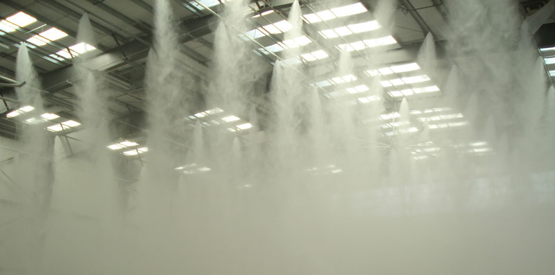 water mist system in a factory